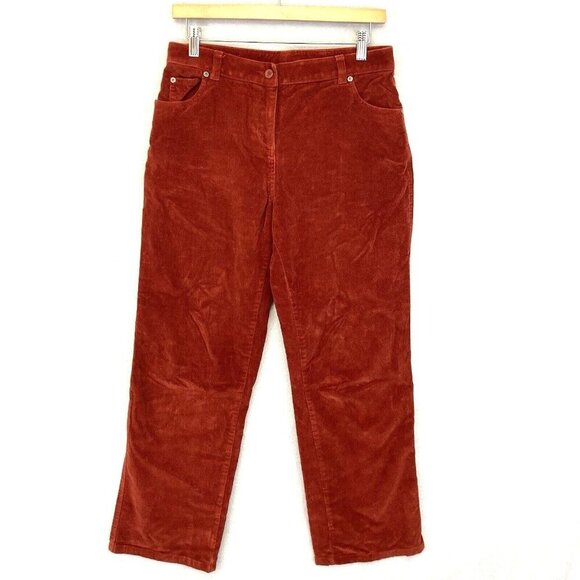 Woolrich Corduroy Pants Womens 6 Petite 6P Burnt Orange Boot Leg Cords 31x29 - Picture 1 of 15